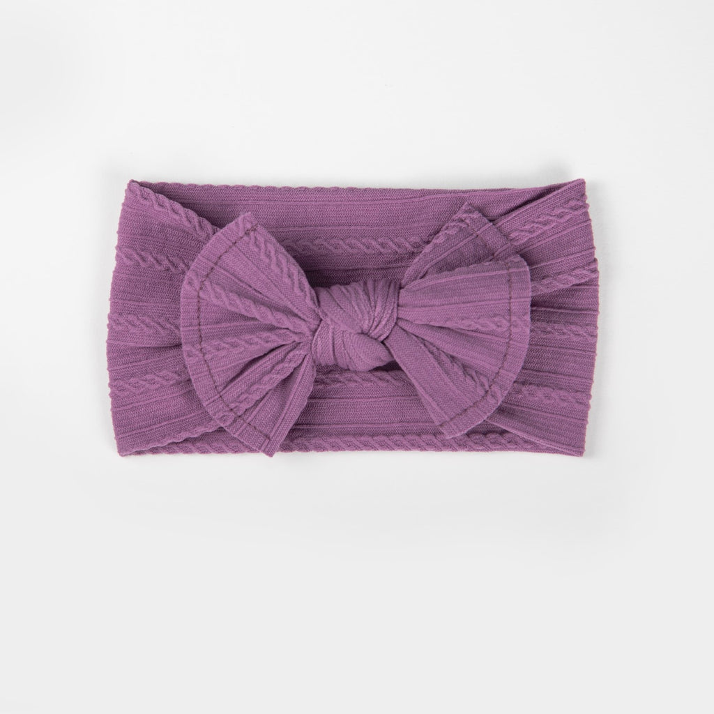 Ayla Wide Bow Headband - Amethyst