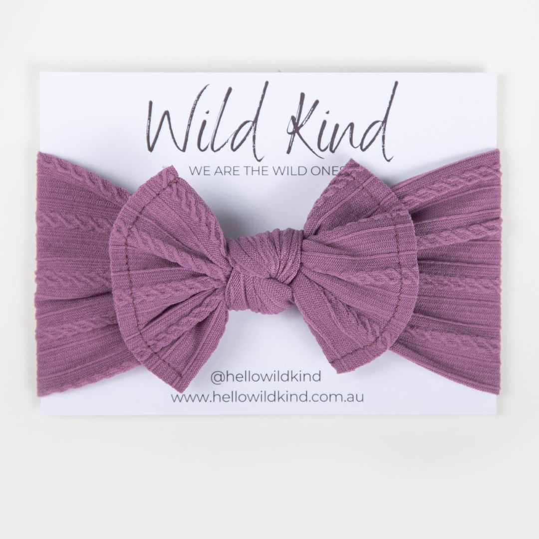 Wild Kind Ayla Wide Bow Headband - Amethyst