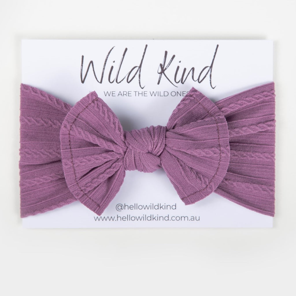 Ayla Wide Bow Headband - Amethyst