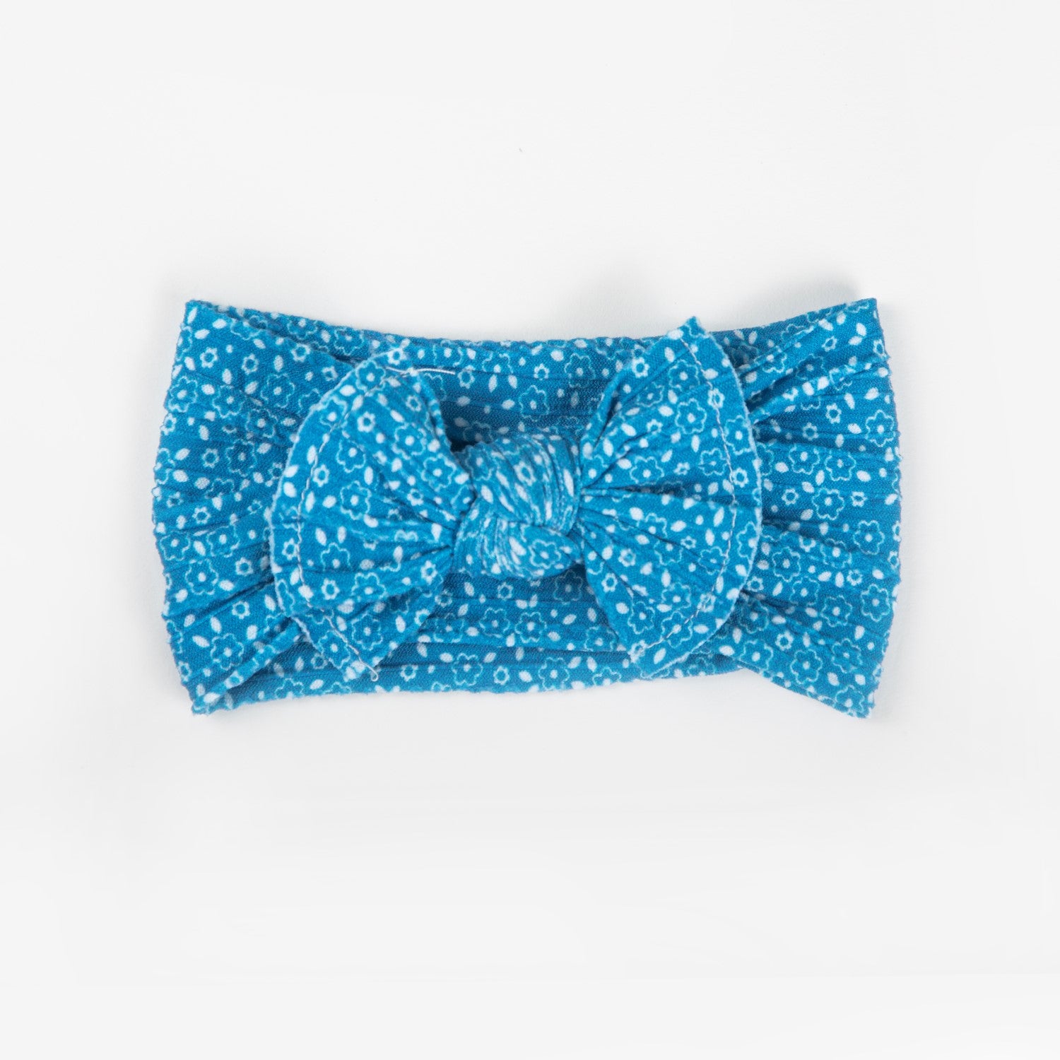 Wild Kind Ayla Wide Bow Headband - Blue Floral