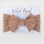 Ayla Wide Bow Headband - Butterscotch