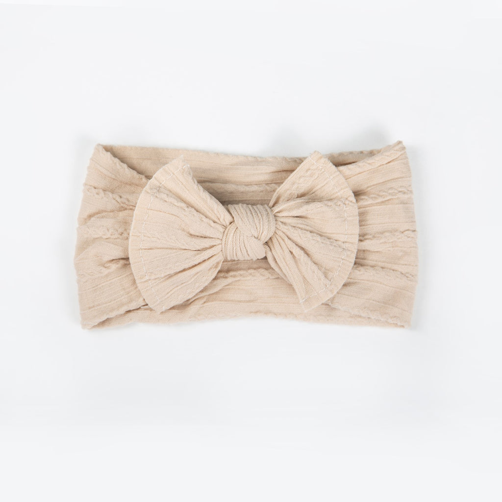 Ayla Wide Bow Headband - Champagne
