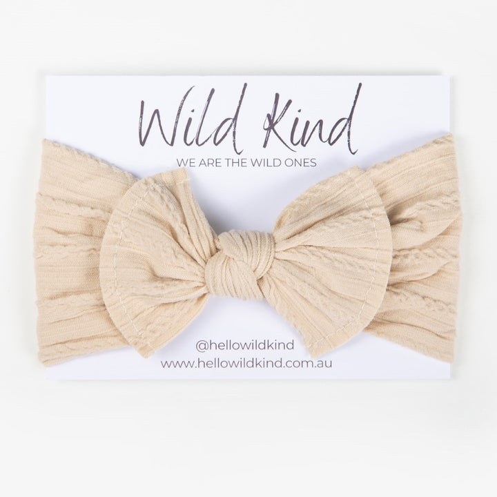 Wild Kind Ayla Wide Bow Headband - Champagne