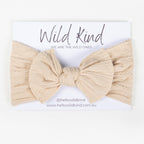 Ayla Wide Bow Headband - Champagne