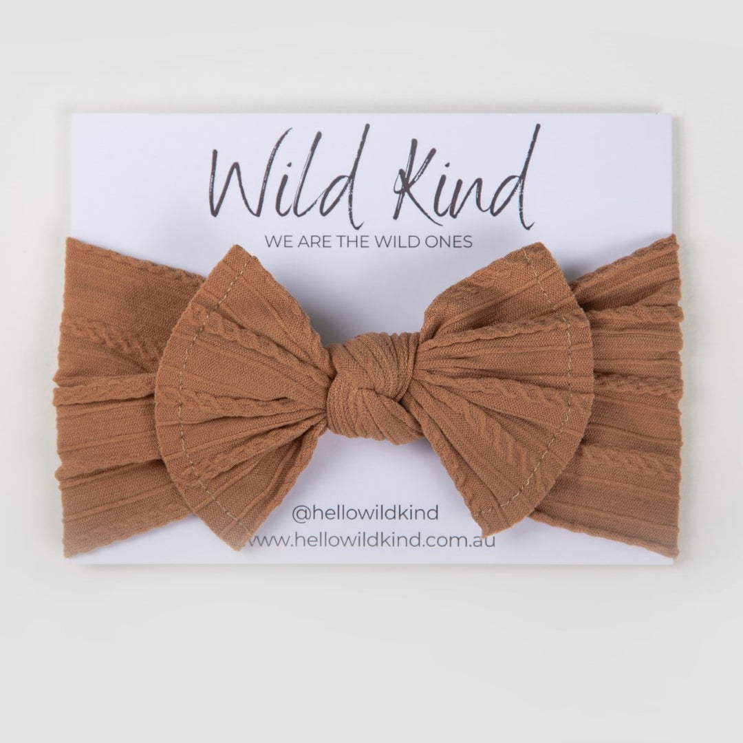 Wild Kind Ayla Wide Bow Headband - Cinnamon