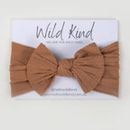 Ayla Wide Bow Headband - Cinnamon