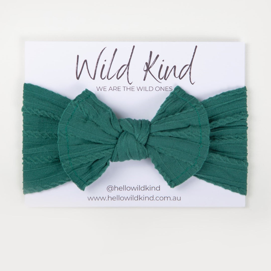Wild Kind Ayla Wide Bow Headband - Forest