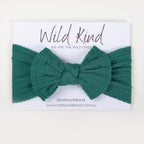 Ayla Wide Bow Headband - Forest
