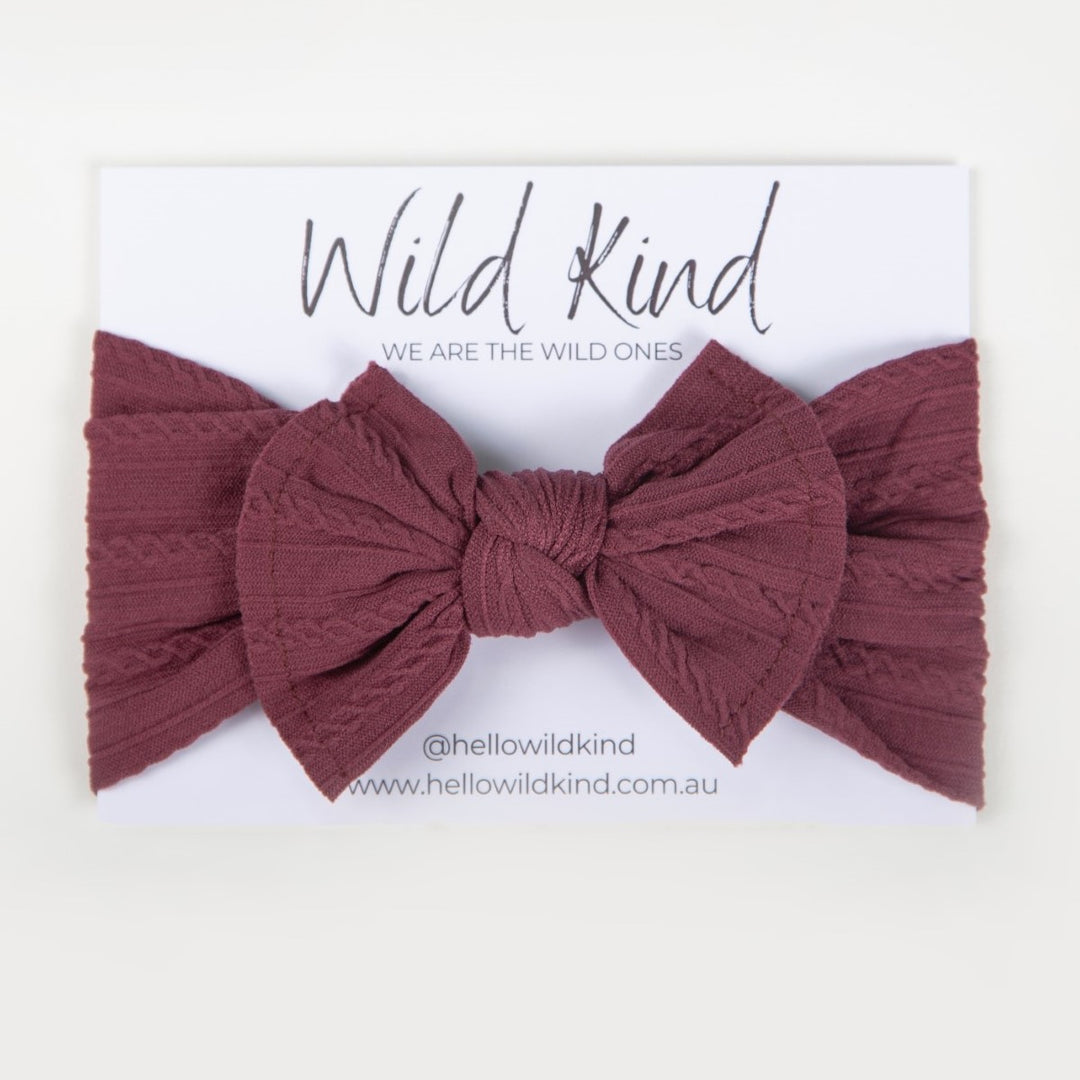 Wild Kind Ayla Wide Bow Headband - Grape