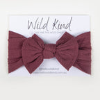 Ayla Wide Bow Headband - Grape