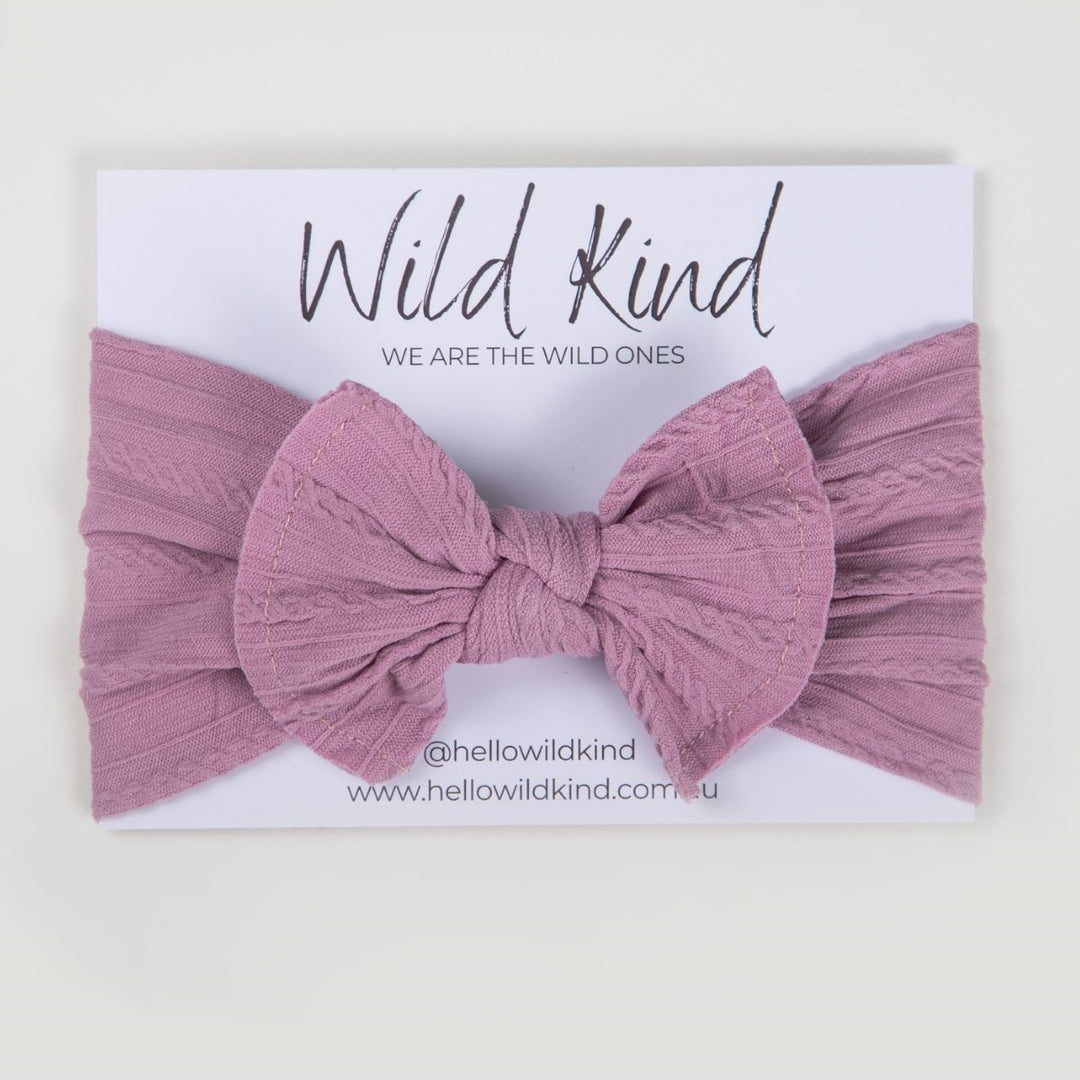Wild Kind Ayla Wide Bow Headband - Lavender