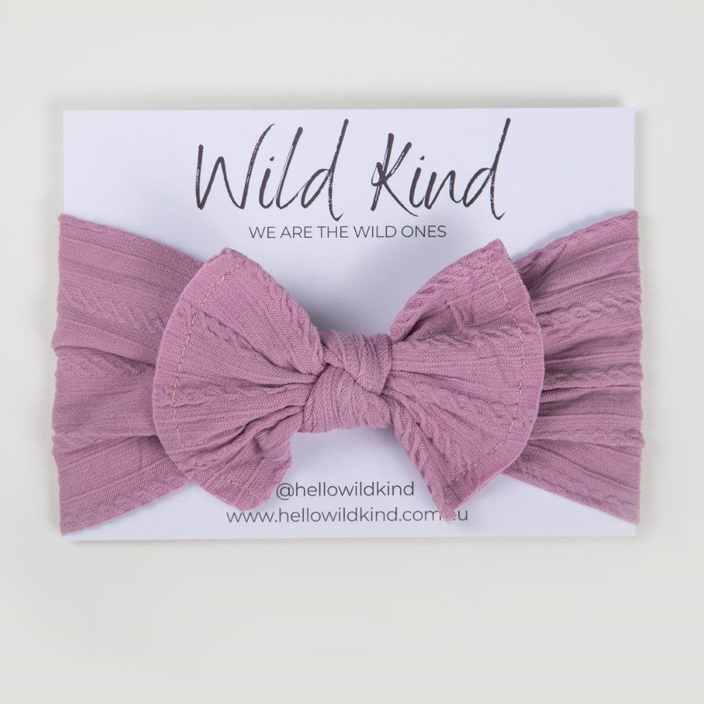 Ayla Wide Bow Headband - Lavender