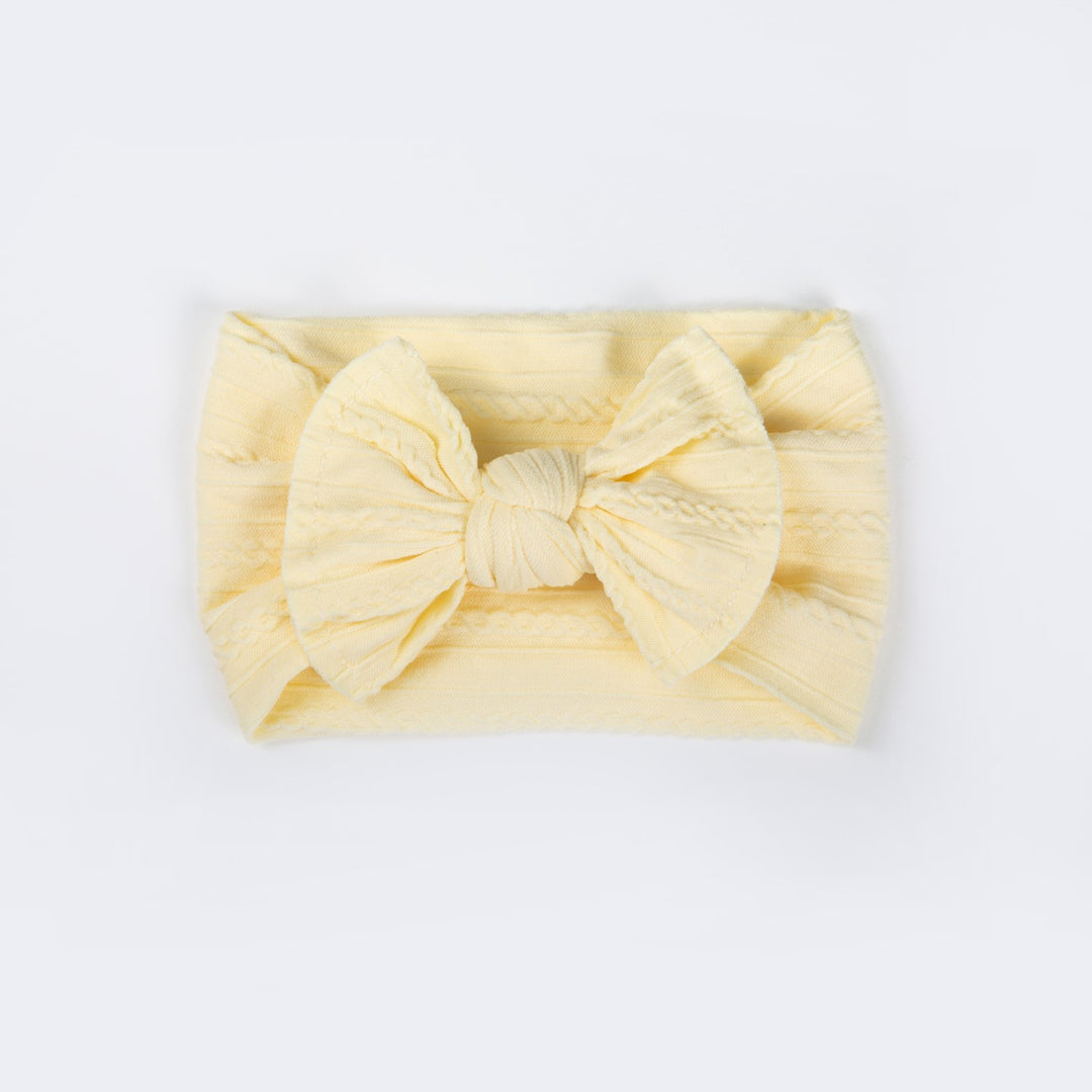 Wild Kind Ayla Wide Bow Headband - Lemon