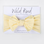 Ayla Wide Bow Headband - Lemon