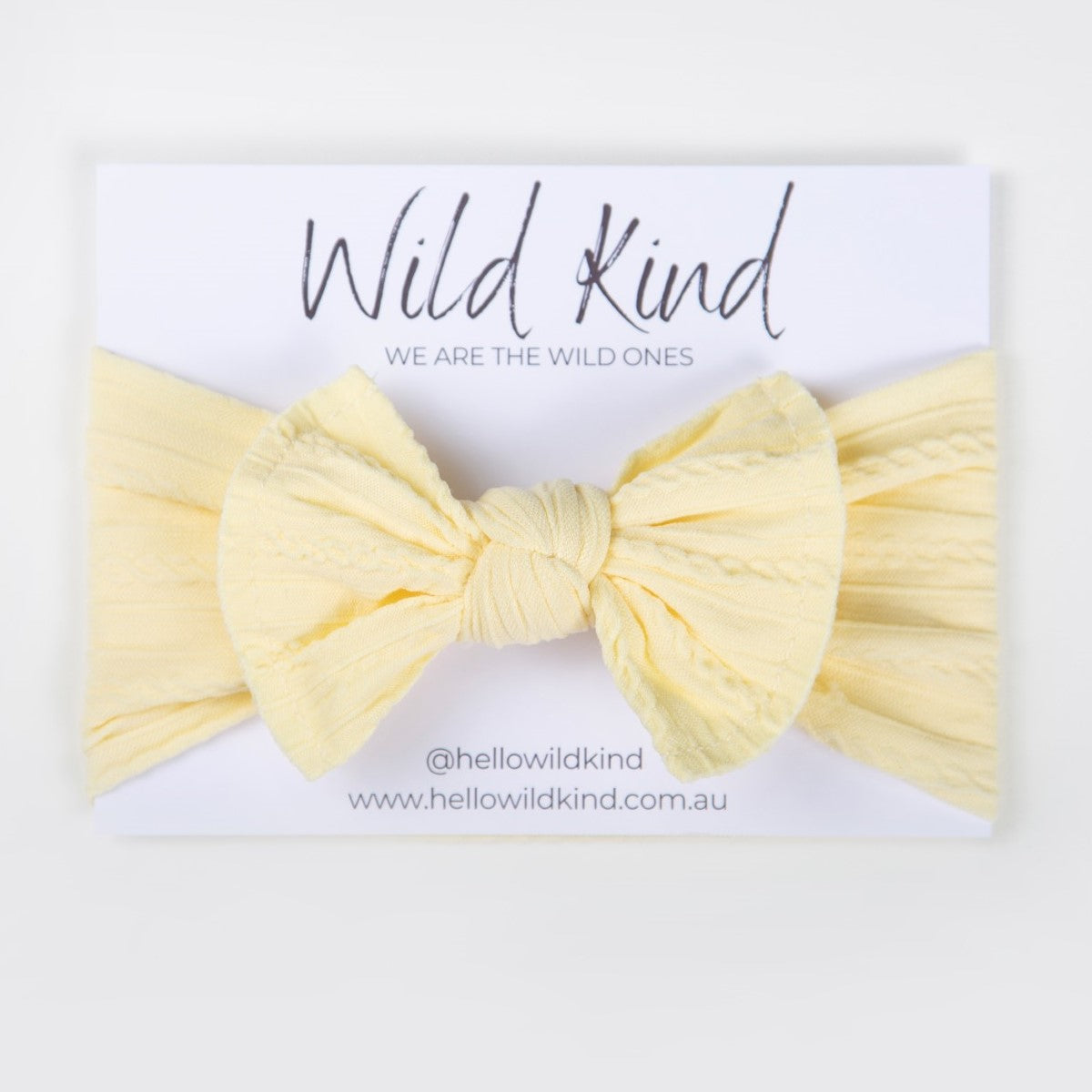 Ayla Wide Bow Headband - Lemon