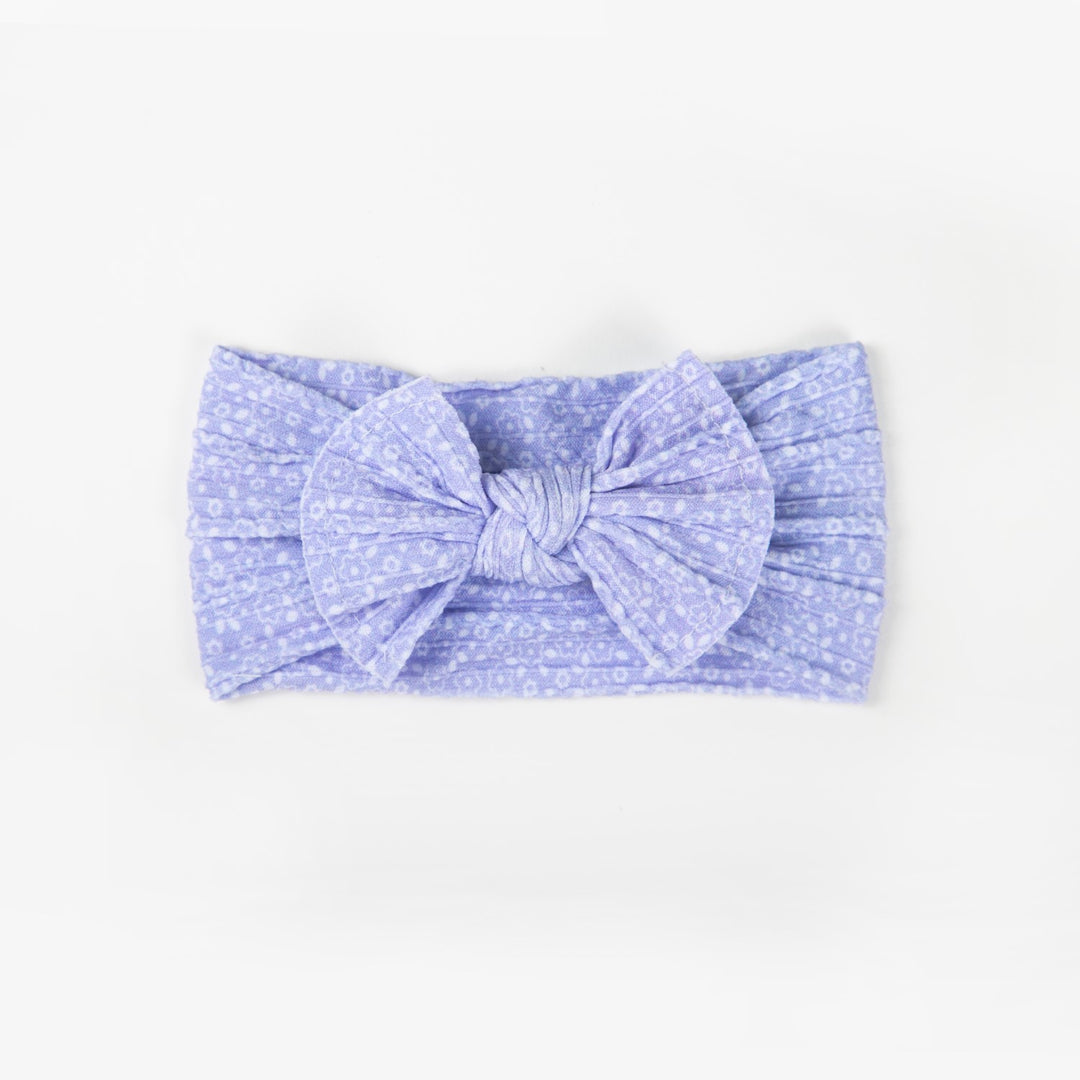 Wild Kind Ayla Wide Bow Headband - Lilac Floral