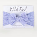 Ayla Wide Bow Headband - Lilac Floral
