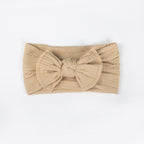 Ayla Wide Bow Headband - Latte