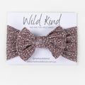 Ayla Wide Bow Headband - Mauve Floral