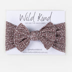 Ayla Wide Bow Headband - Mauve Floral