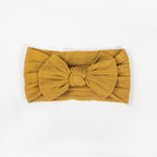 Ayla Wide Bow Headband - Mustard