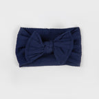 Ayla Wide Bow Headband - Navy