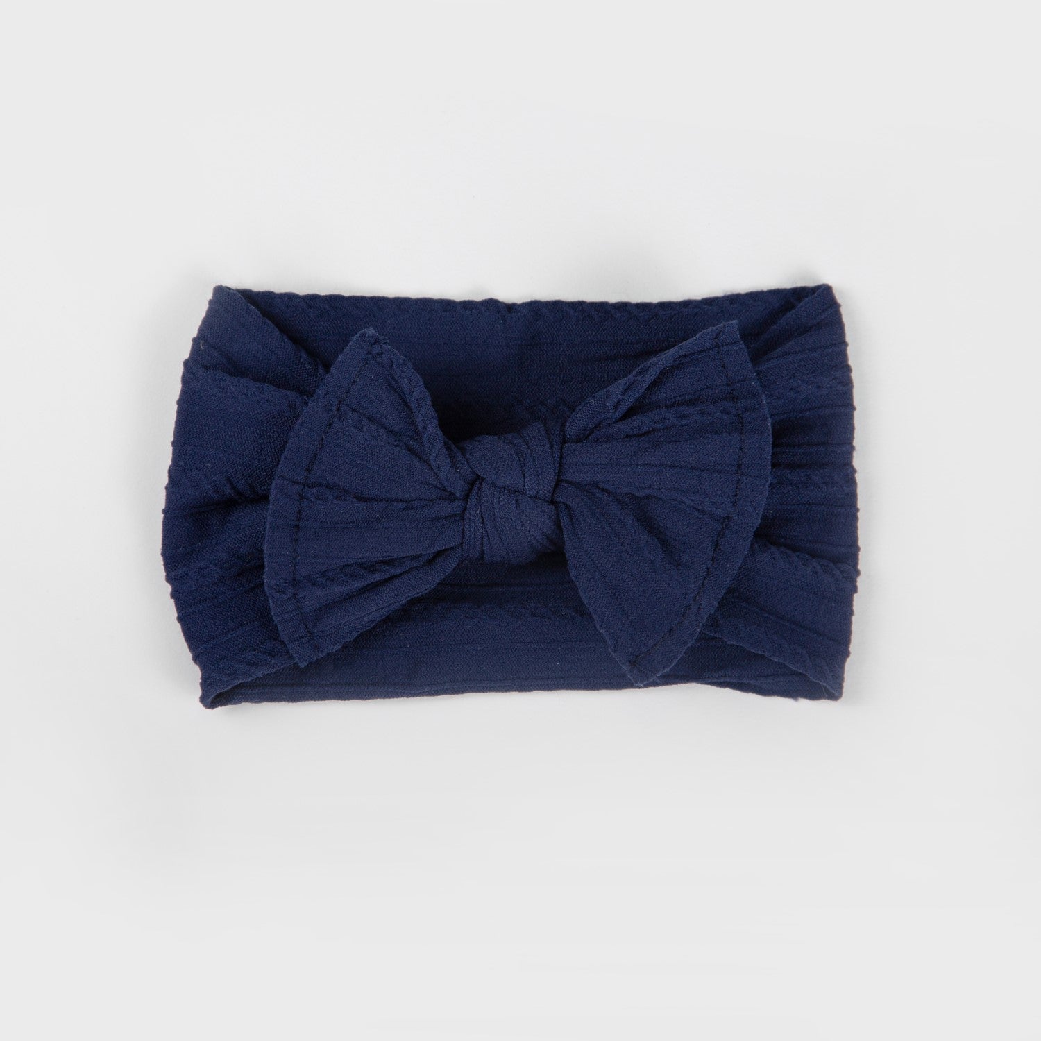 Ayla Wide Bow Headband - Navy