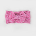 Ayla Wide Bow Headband - Pink Floral