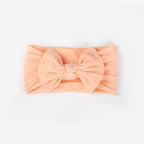 Ayla Wide Bow Headband - Peachy Pink