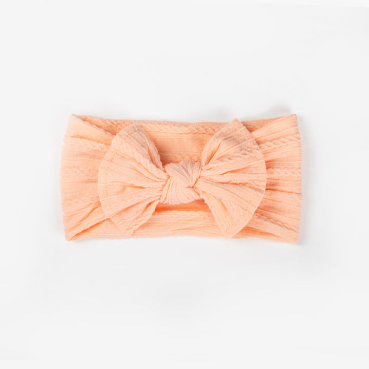 Wild Kind Ayla Wide Bow Headband - Peachy Pink