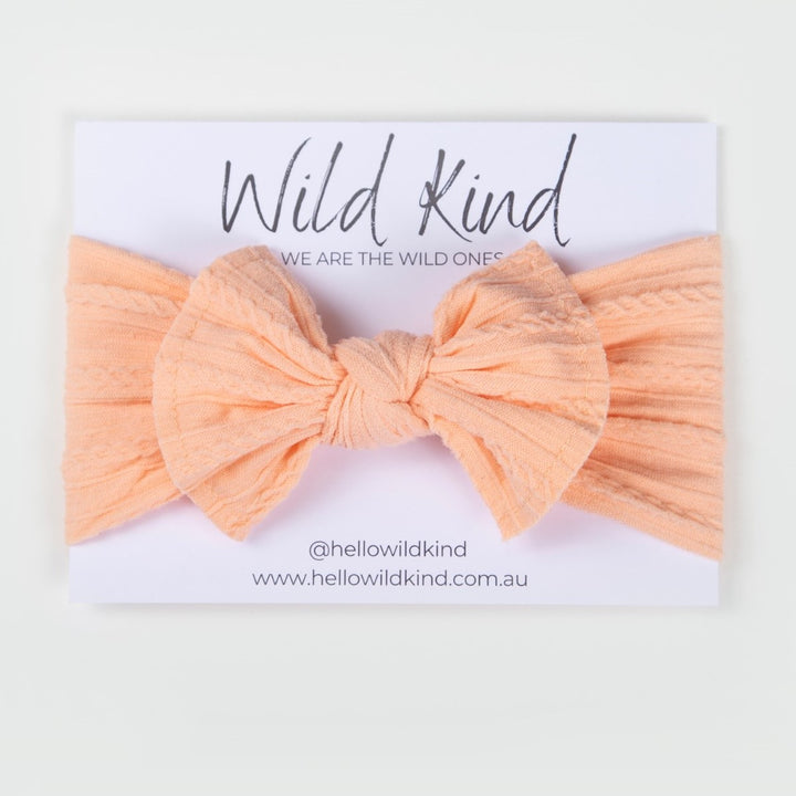 Wild Kind Ayla Wide Bow Headband - Peachy Pink
