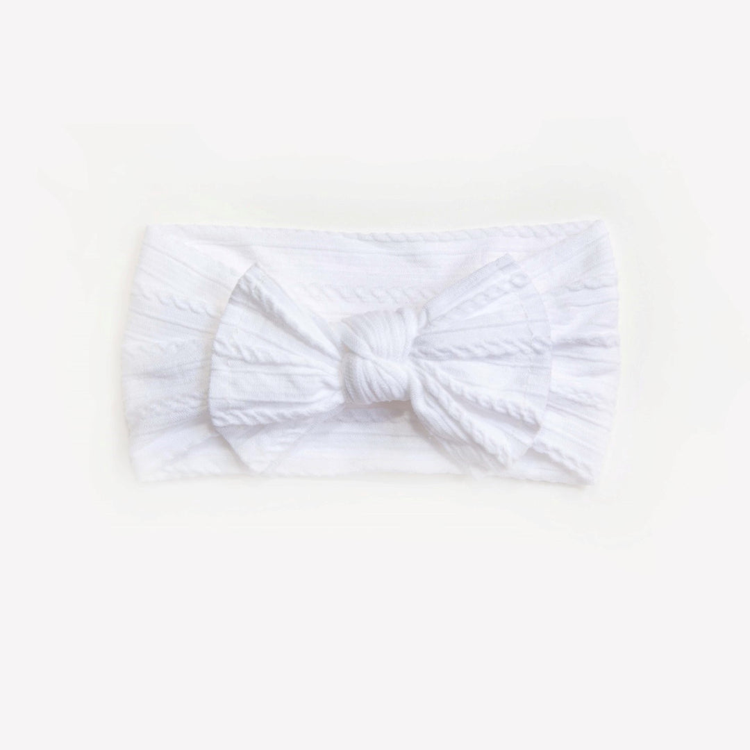 Wild Kind Ayla Wide Bow Headband - Snow