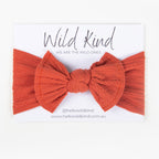 Ayla Wide Bow Headband - Terracotta