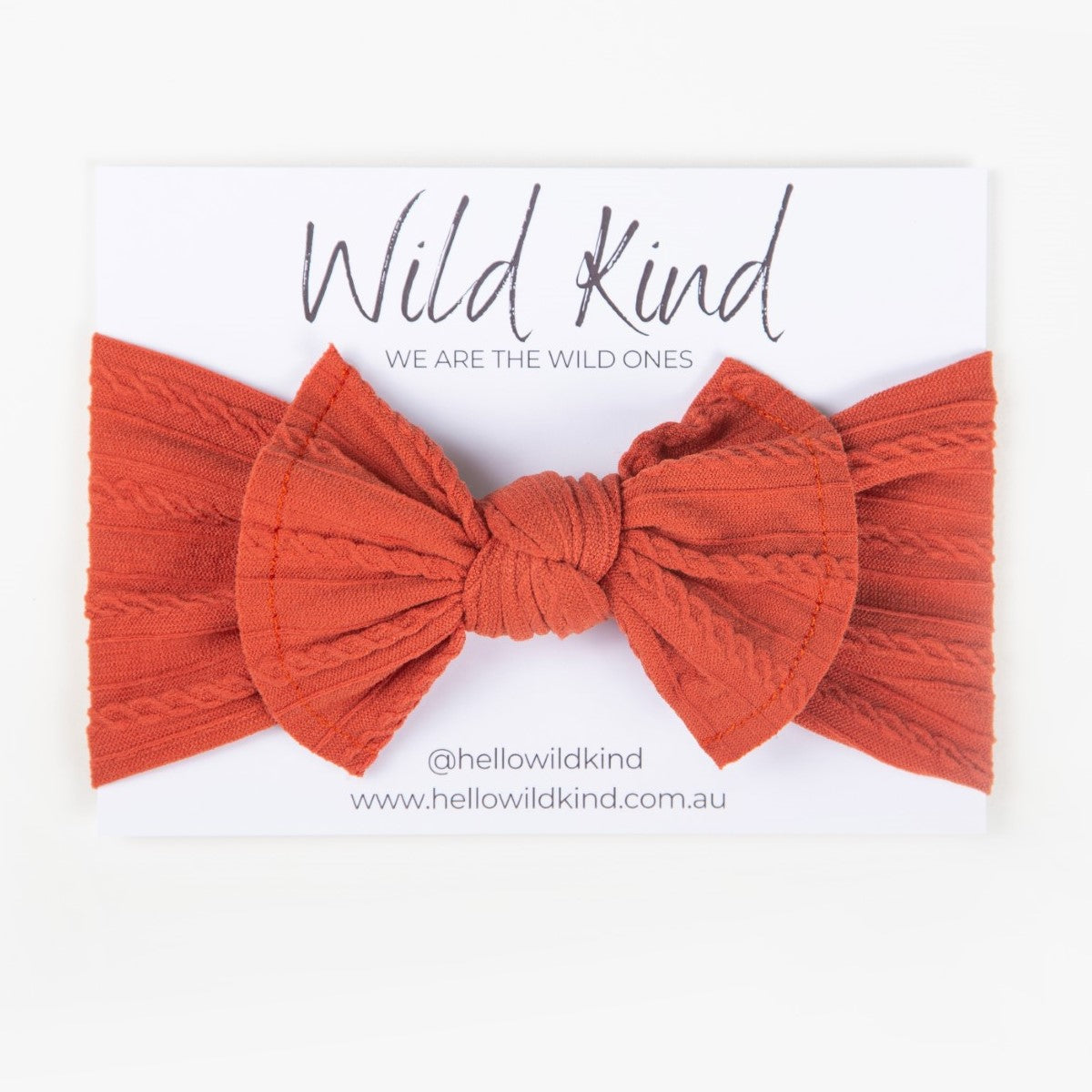 Wild Kind Ayla Wide Bow Headband - Terracotta