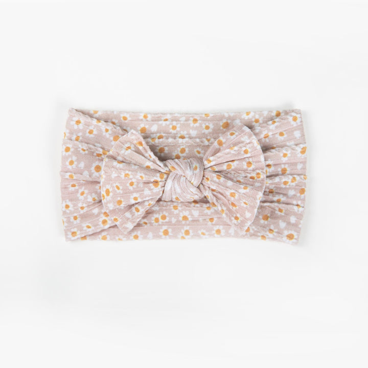 Wild Kind Ayla Wide Bow Headband - Taupe Floral