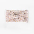 Ayla Wide Bow Headband - Taupe Floral