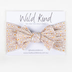 Ayla Wide Bow Headband - Taupe Floral