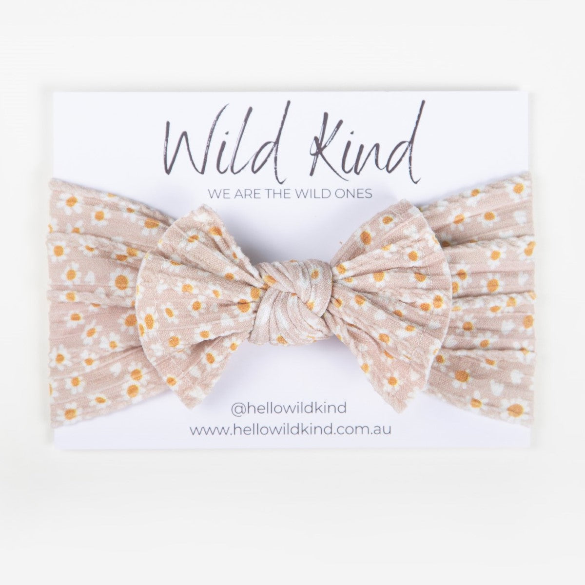 Ayla Wide Bow Headband - Taupe Floral
