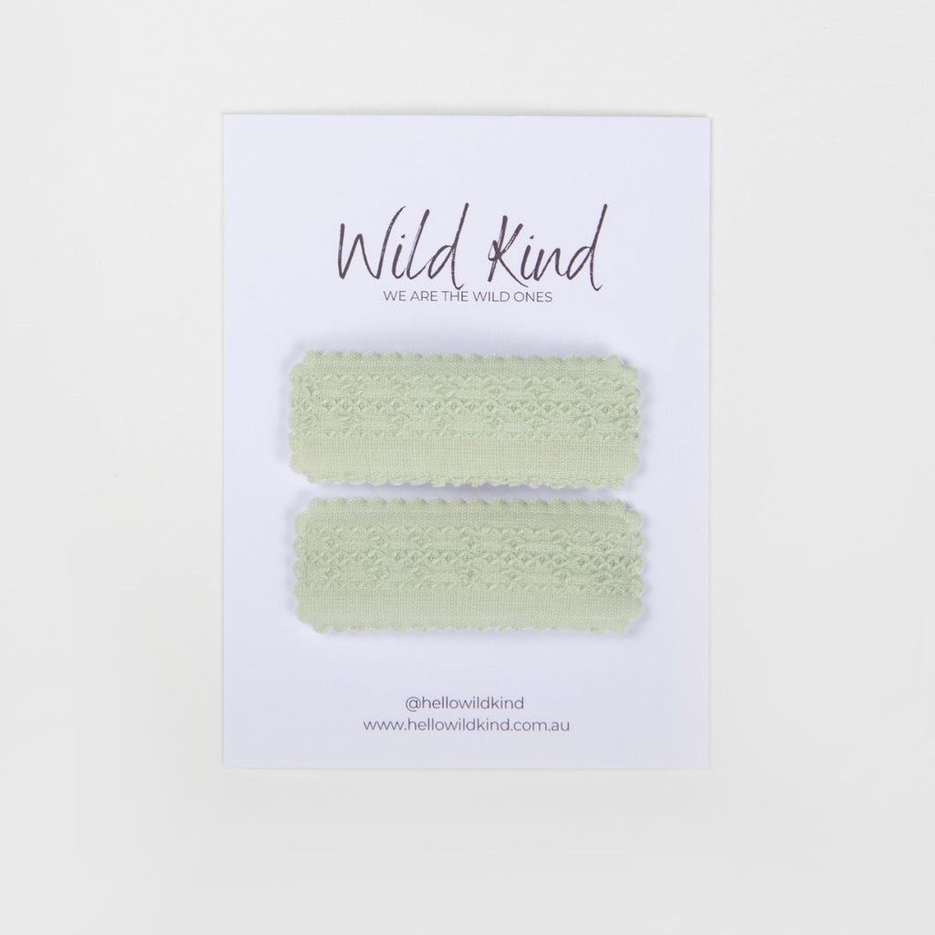 Agnes Hair Clips - Sage