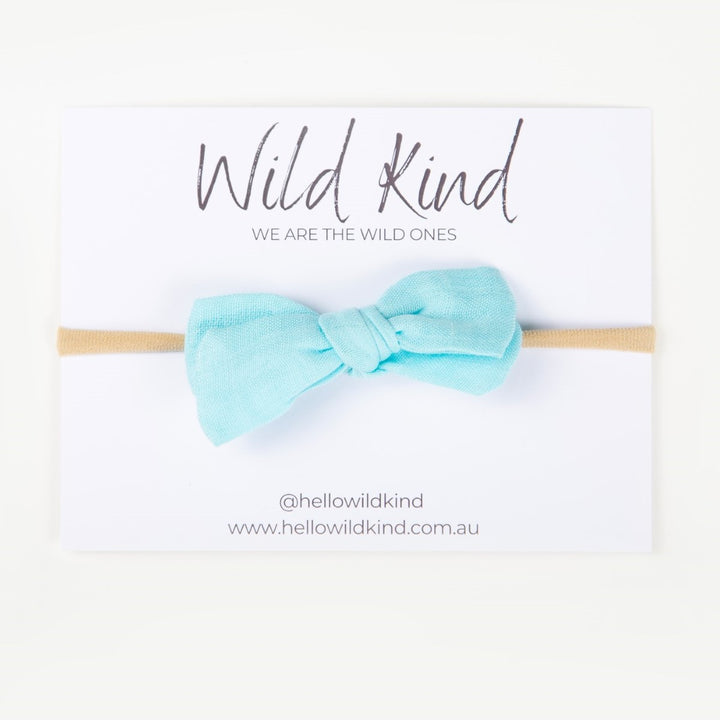 Wild Kind Dorothy Linen Bow Headband - Baby Blue
