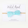 Dorothy Linen Bow Headband - Baby Blue