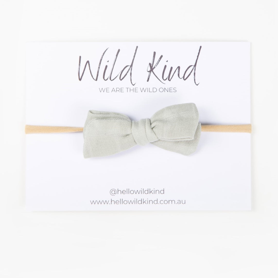 Wild Kind Dorothy Linen Bow Headband - Cloud