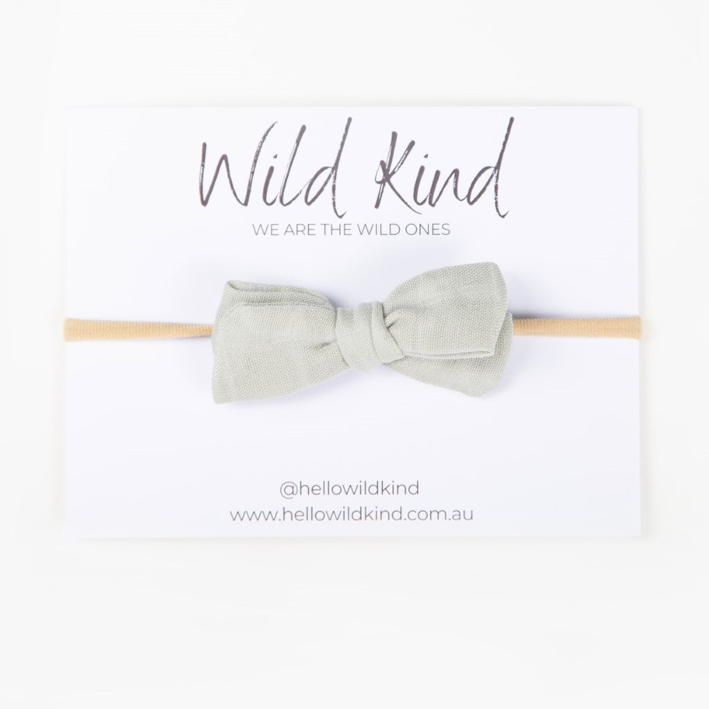 Wild Kind Dorothy Linen Bow Headband - Cloud