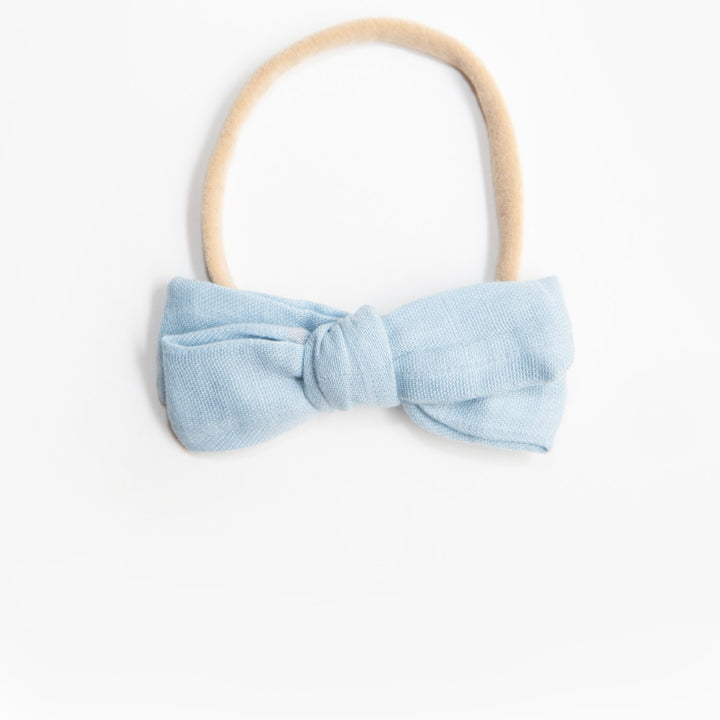 Wild Kind Dorothy Linen Bow Headband - Dusty Blue