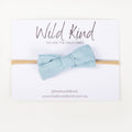 Dorothy Linen Bow Headband - Dusty Blue