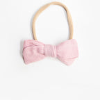 Dorothy Linen Bow Headband - Dusty Pink