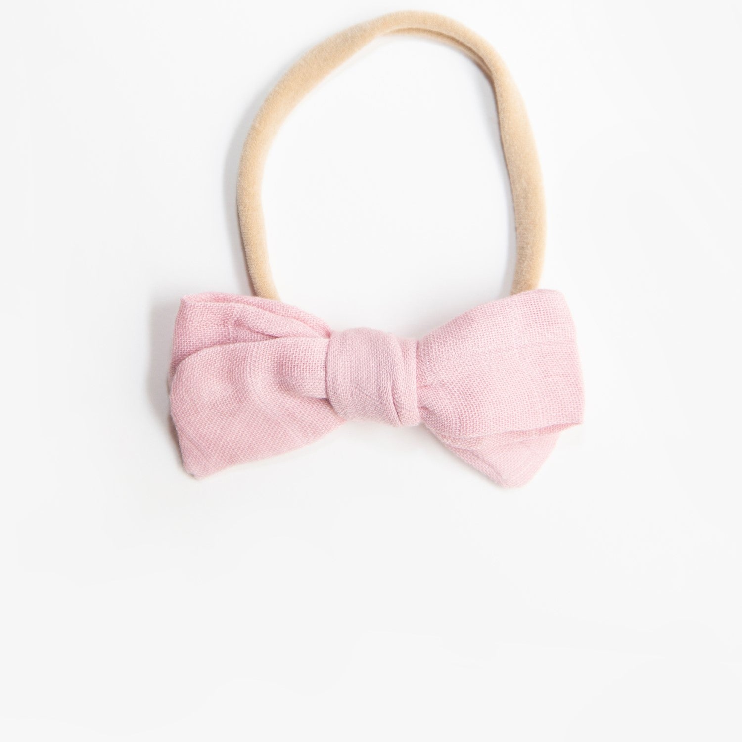 Dorothy Linen Bow Headband - Dusty Pink