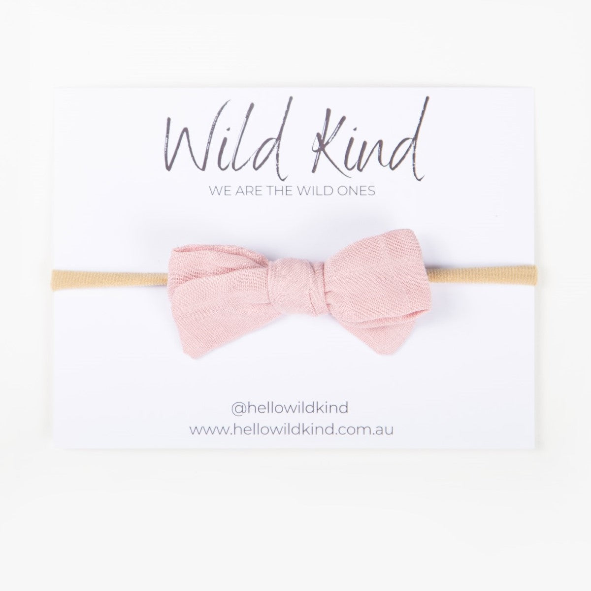 Dorothy Linen Bow Headband - Dusty Pink