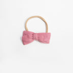 Dorothy Linen Bow Headband - Dusty Rose