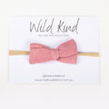Dorothy Linen Bow Headband - Dusty Rose
